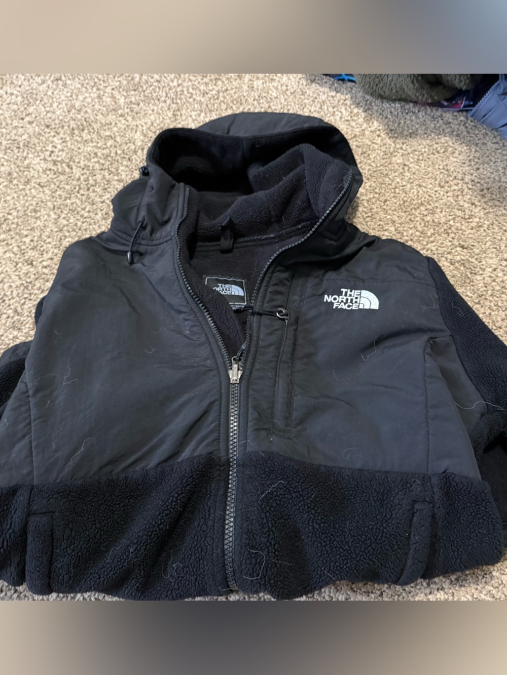 The North Face Kids Black Fleece Puffer Hoodie Jacket